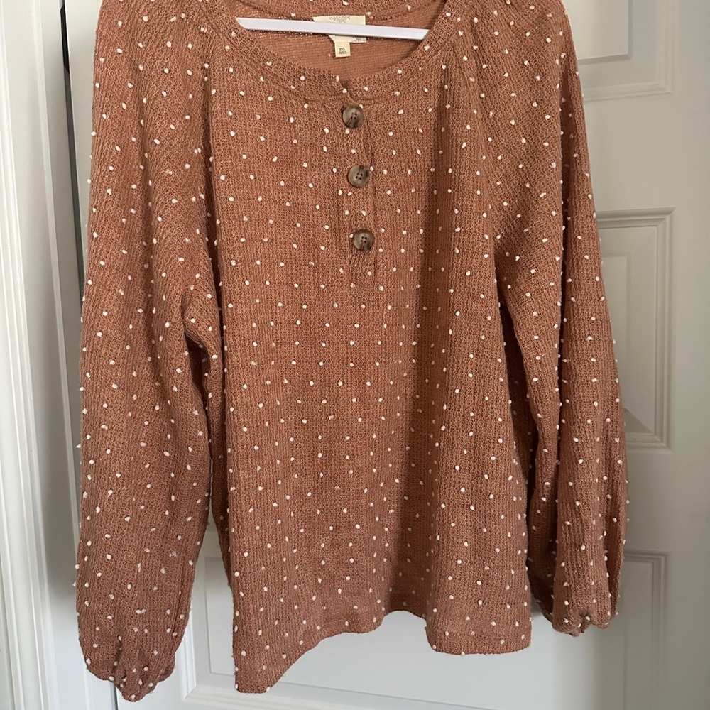 Women's Brown Polka Dot Top